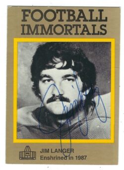 Autographed JIM LANGER Miami Dolphins 1985 Football Immortals Card #141