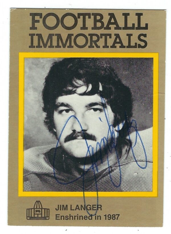 Autographed JIM LANGER Miami Dolphins 1985 Football Immortals Card #141