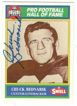 Autograhed CHUCK BEDNARIK 1990 Swell Football Card