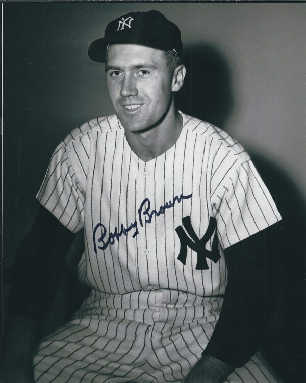 AUTOGRAPHED BOBBY BROWN 8X10 New York Yankees Photo