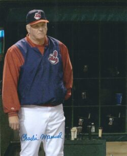 AUTOGRAPHED CHARLIE MANUEL 8x10 Cleveland Indians Photo