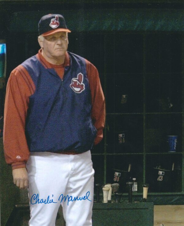AUTOGRAPHED CHARLIE MANUEL 8x10 Cleveland Indians Photo