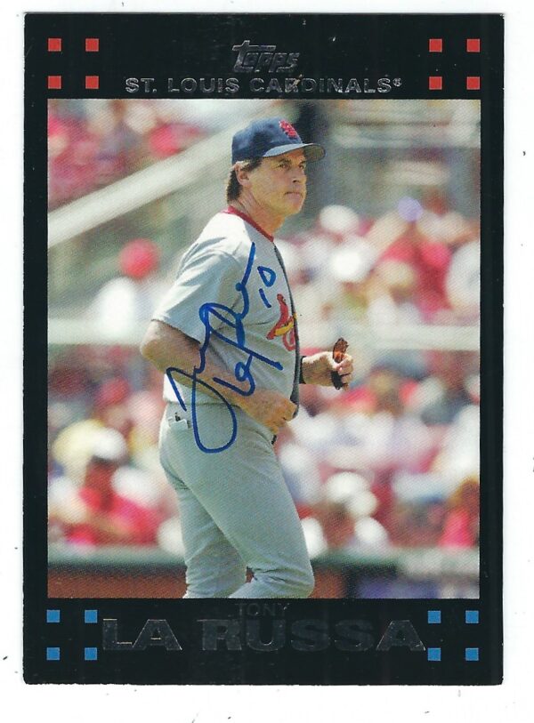 Autographed TONY LARUSSA St. Louis Cardinals 2007 Topps Card