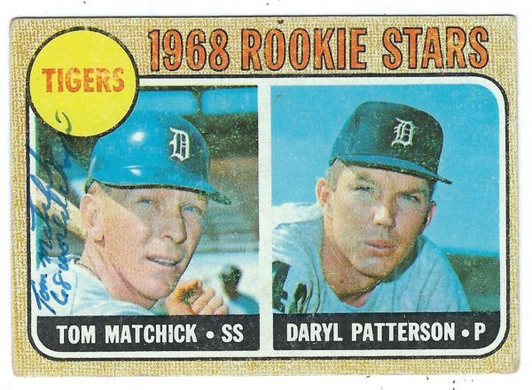 Autographed TOM MATCHICK 1968 Topps Card