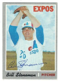 Autographed BILL STONEMAN Montreal Expos 1970 Topps Card
