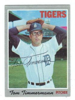 Autographed TOM TIMMERMAN Detroit Tigers 1970 Topps Card
