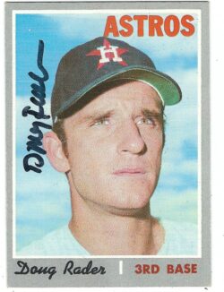 Autographed DOUG RADER Houston Astros 1970 Topps Card