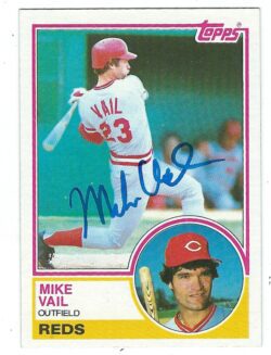 Autographed MIKE VAIL 1983 Topps Card