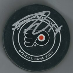 Autographed NOLAN PATRICK Philadelphia Flyers Game Hockey Puck