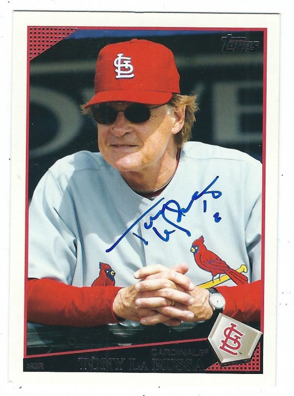 Autographed TONY LARUSSA 2009 Topps Card