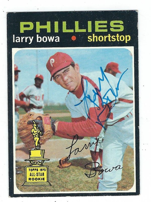 Autographed LARRY BOWA 1971 Topps Card