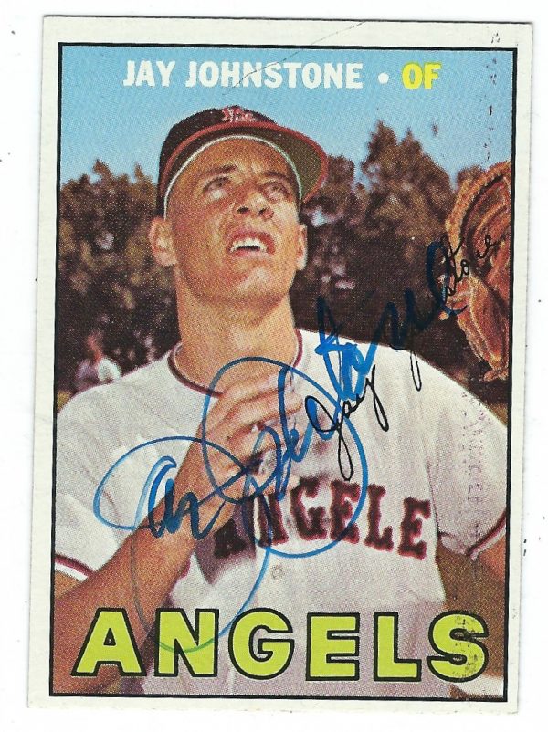 Autographed JAY JOHNSTONE California Angels 1967 Topps card