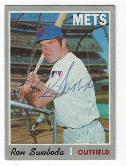Autographed RON SWOBODA New York Mets 1970 Topps Card