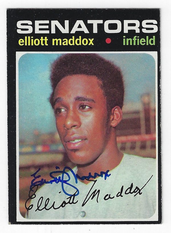 Autographed ELLIOTT MADDOX 1971 Topps Card