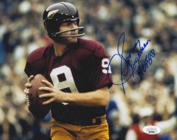 Autographed SONNY JURGENSEN 8X10 Washington Redskins Photo JSA