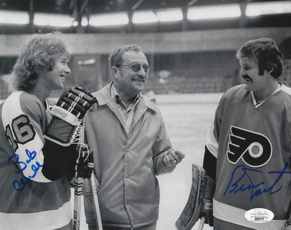 Autographed BOBBY CLARKE & BERNIE PARENT 8X10 Philadelphia Flyers Photo JSA