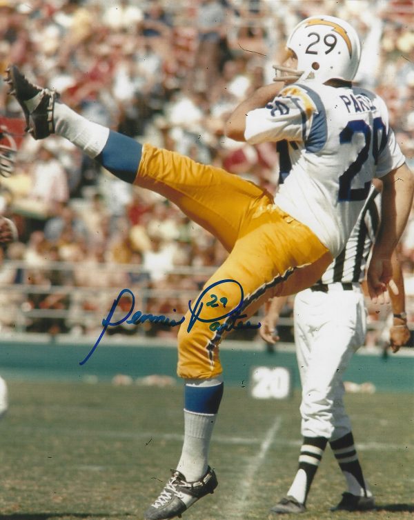 Autographed DENNIS PARTEE 8X10 San Diego Chargers Photo