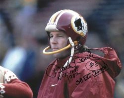 Autographed MARK MOSELEY 8x10 Washington Redskins Photo