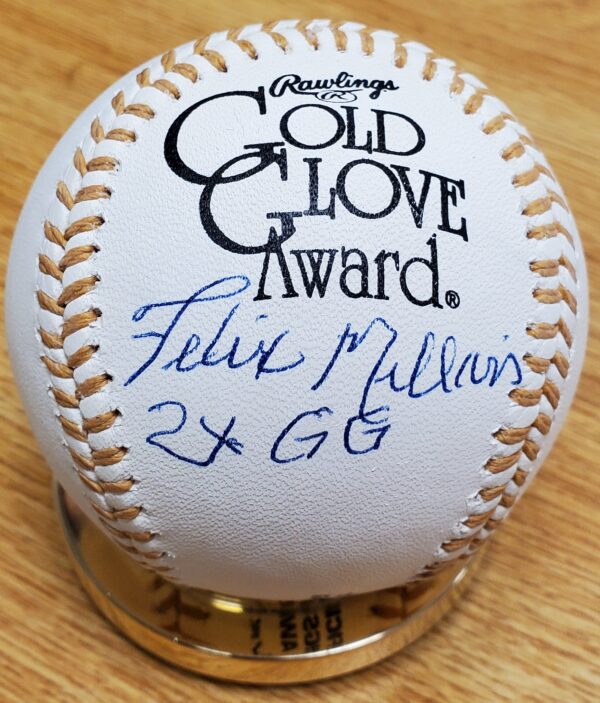 Autographed FELIX MILLAN Official Rawlings Gold Glove Major League Baseball