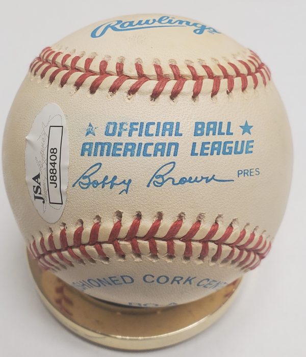 Autographed RICK FERRELL Rawlings Official American League Baseball JSA - Image 2
