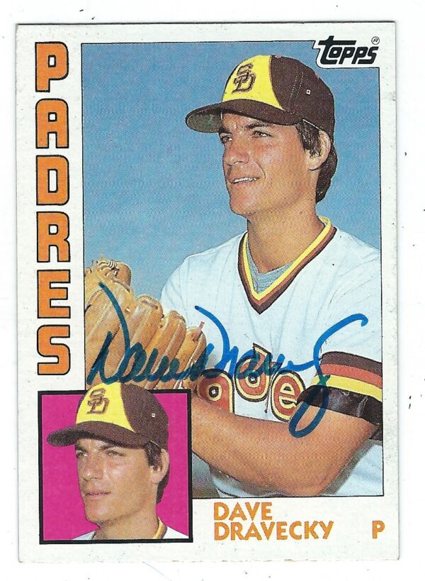 Autographed DAVE DRAVECKY 1984 Topps Card