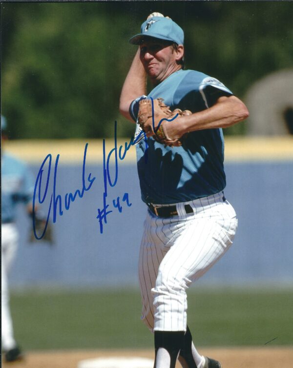 AUTOGRAPHED CHARLIE HOUGH 8x10 Florida Marlins Photo