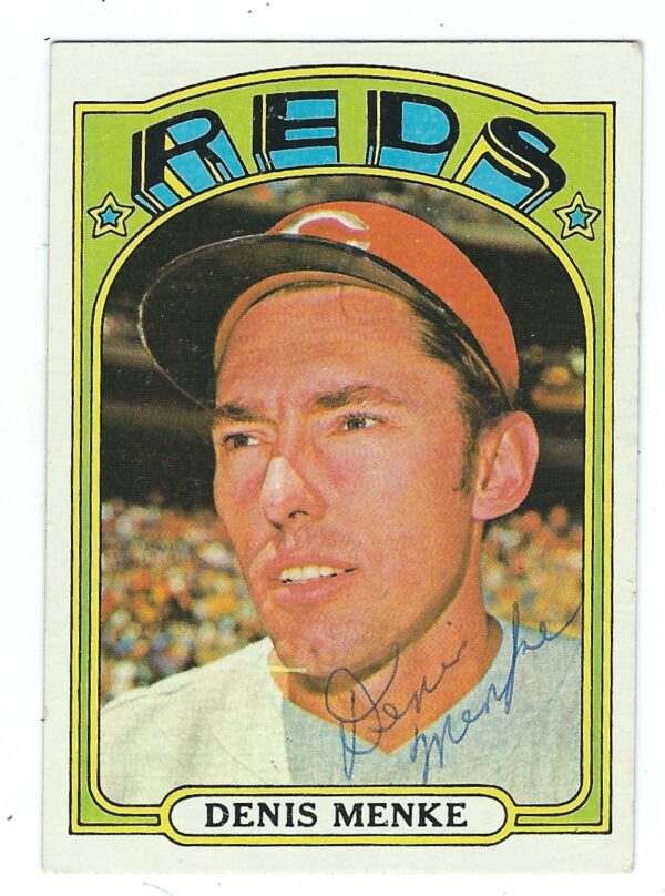 Autographed DENIS MENKE 1972 Topps Card