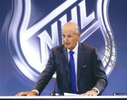 Autographed JEREMY JACOBS HOF 17 8X10 Boston Bruins Photo