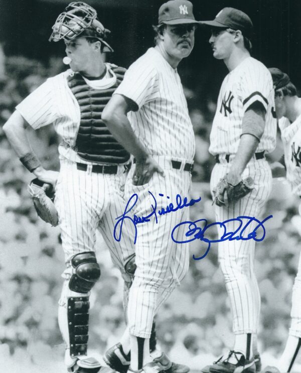 AUTOGRAPHED LOU PINIELLA & DOUG DRABEK 8x10 New York Yankees Photo