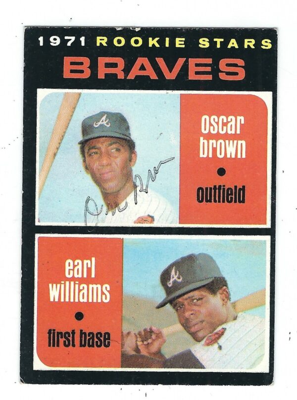 Autographed OSCAR BROWN Atlanta Braves 1971 Topps Card