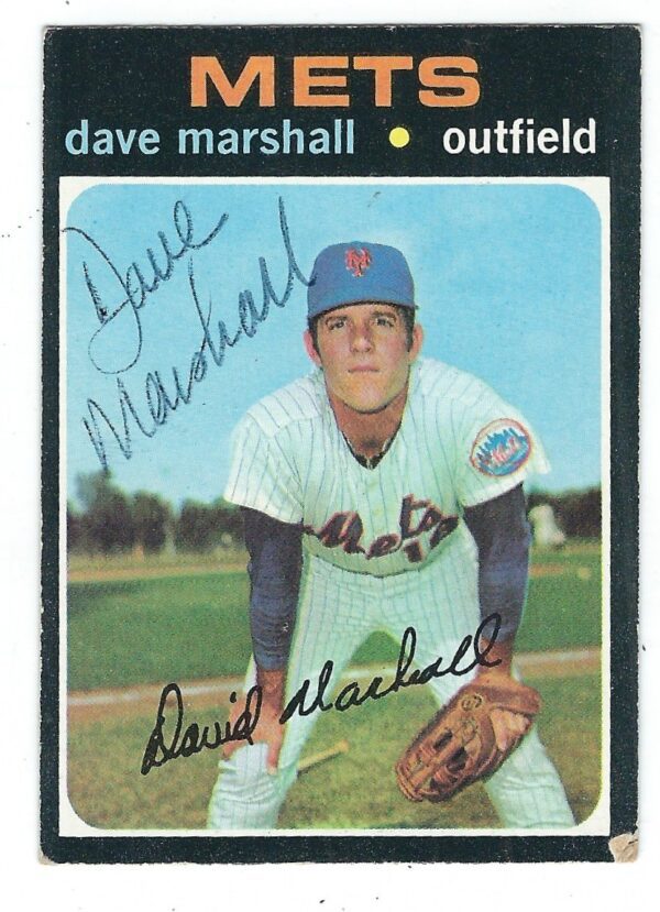Autographed DAVE MARSHALL 1971 Topps Card