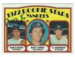 Autographed ALAN CLOSTER 1972 Topps Card