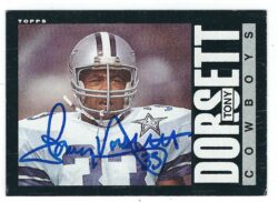Autographed TONY DORSETT Dallas Cowboys 1985 Topps Card
