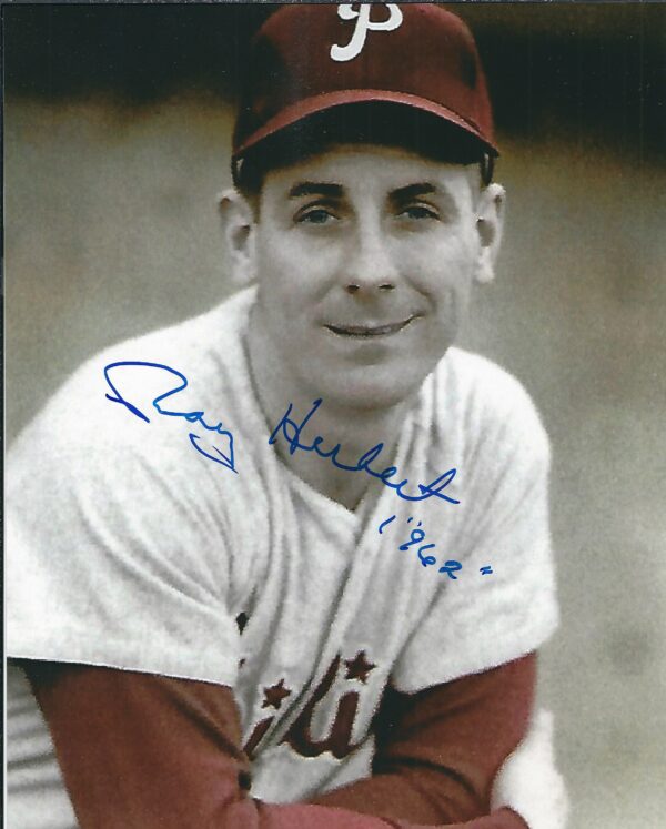 AUTOGRAPHED RAY HERBERT 8x10 Philadelphia Phillies Photo