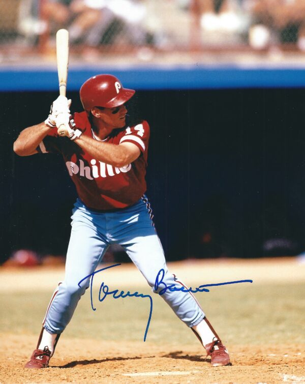 AUTOGRAPHED TOMMY BARRETT 8X10 Philadelphia Phillies Photo