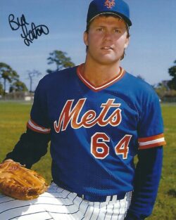 AUTOGRAPHED BILL LATHAM 8x10 New York Mets Photo