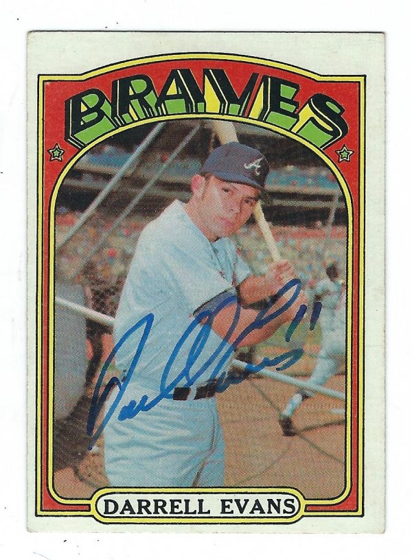 Autographed DARRELL EVANS 1972 Topps Card