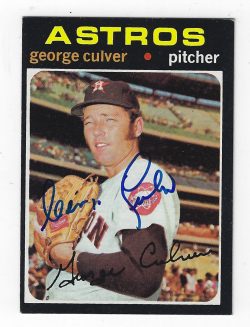 Autographed GEORGE CULVER 1971 Topps Card