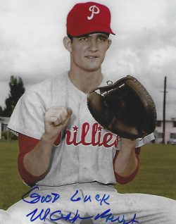 AUTOGRAPHED MACK BURK 8x10 Philadelphia Phillies Photo