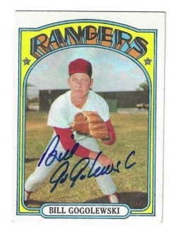Autographed BILL GOGOLEWSKI Texas Rangers 1972 Topps Card