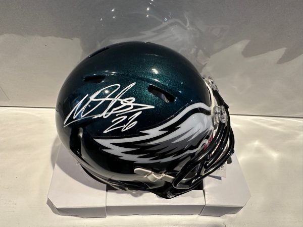 Autographed Miles Sanders Philadelphia Eagles mini helmet w/ JSA COA
