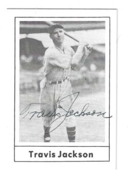 Autographed TRAVIS JACKSON New York Giants 1978 Grand Slam Card