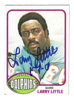 Autographed LARRY LITTLE Miami Dolphins 1976 Topps Card #33