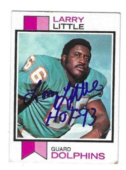 Autographed LARRY LITTLE Miami Dolphins 1974 Topps Card #440