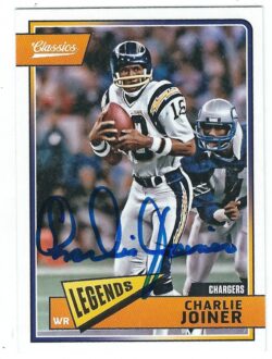 CHARLIE JOINER San Diego Chargers Autographed 2018 Panini Classics Card