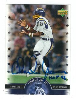 CHARLIE JOINER San Diego Chargers Autographed 2005 Upper Deck Legends Card