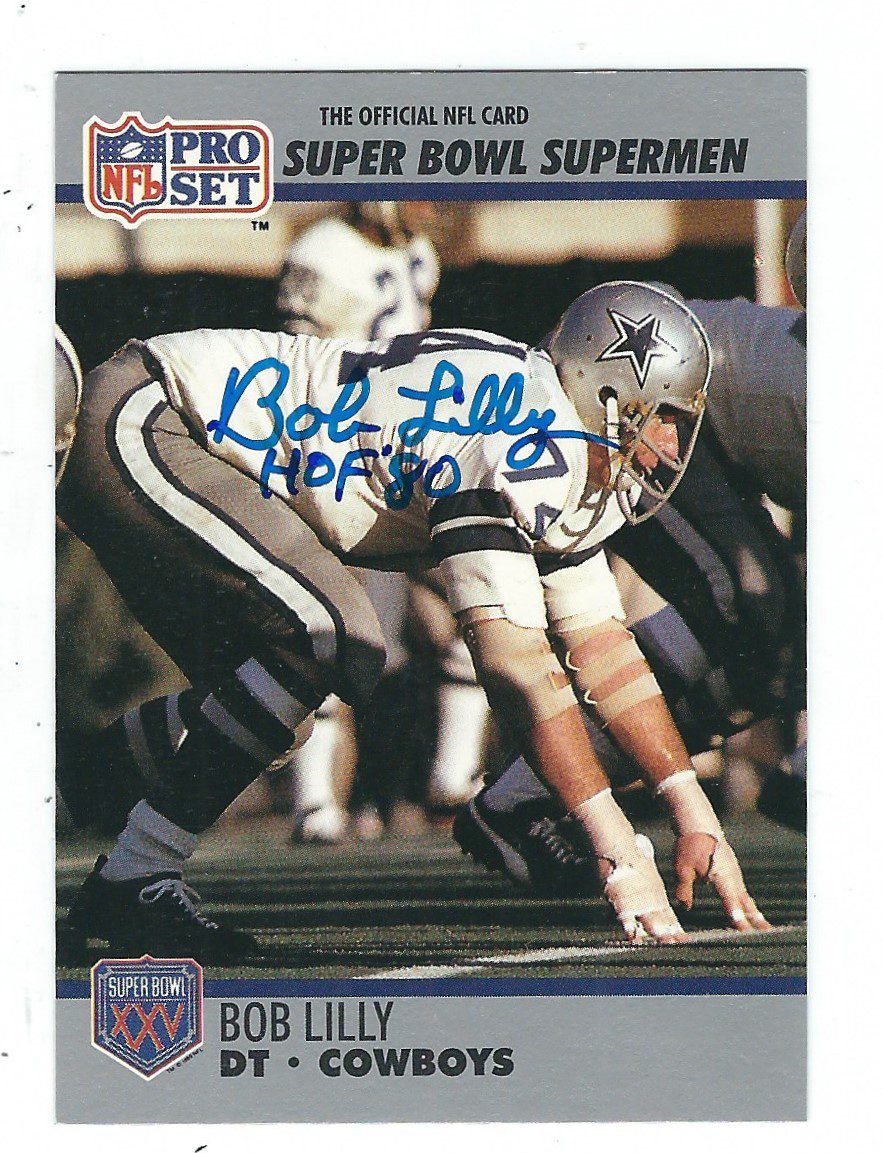 Autographed Bob Lilly Dallas Cowboys 1990 Pro Set Super Bowl
