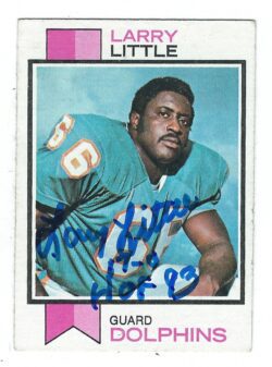 Autographed LARRY LITTLE Miami Dolphins 1974 Topps Card #440