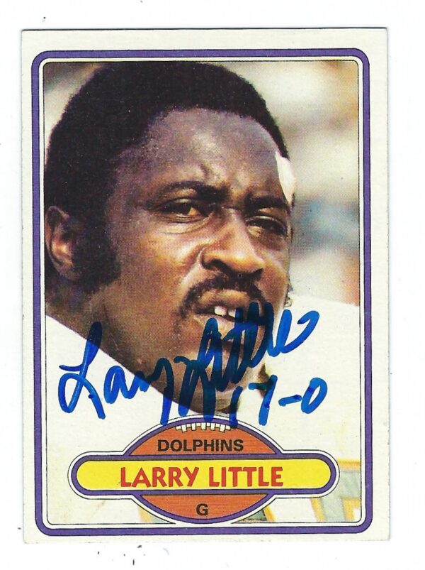 Autographed LARRY LITTLE Miami Dolphins 1980 Topps Card #406