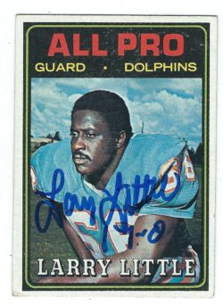 Autographed LARRY LITTLE Miami Dolphins 1974 Topps Card #123